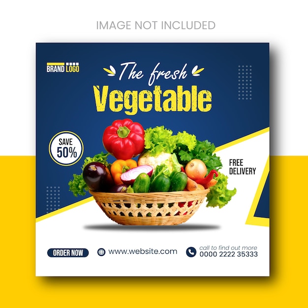 I migliori social media di cibo e verdura e banner promozionali di Instagram