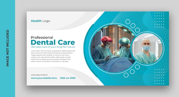 I moderni annunci sui social media pubblicano il modello di progettazione di banner per cure mediche, insegne, segnaletica e dentistica