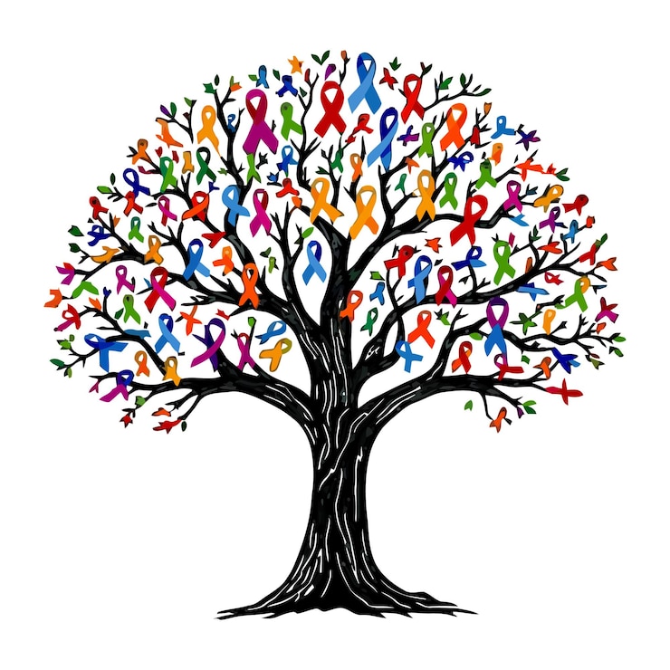 Vettore i nastri dell'albero della consapevolezza