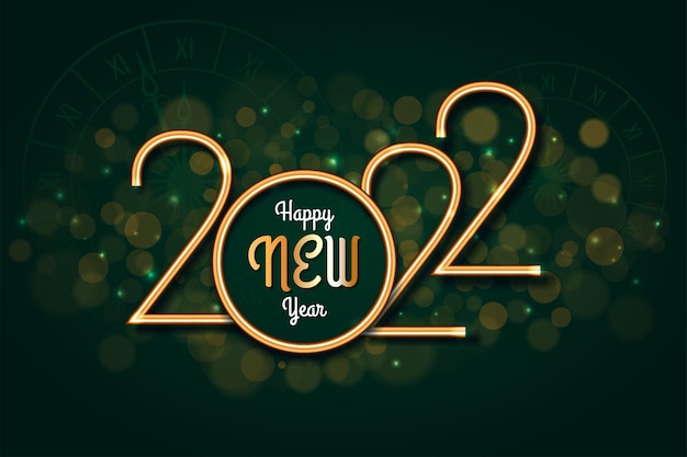 I numeri d'oro del nuovo anno 2022 firmano il felice anno nuovo sfondo verde