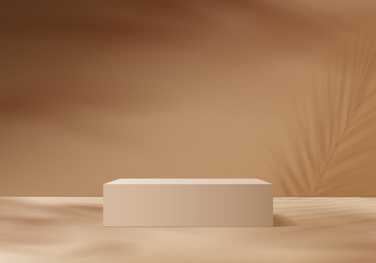 i prodotti di sfondo 3d mostrano la scena del podio con sfondo geometrico della piattaforma rendering 3d vettoriale con il supporto del podio per mostrare i prodotti cosmetici Vetrina del palcoscenico sul display del piedistallo studio beige