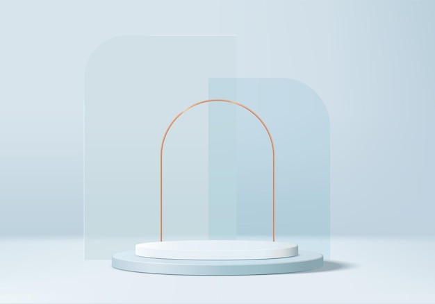I prodotti di sfondo 3D mostrano la scena del podio con una piattaforma geometrica