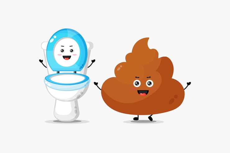 Vettore i simpatici personaggi di toilette e cacca si stanno divertendo