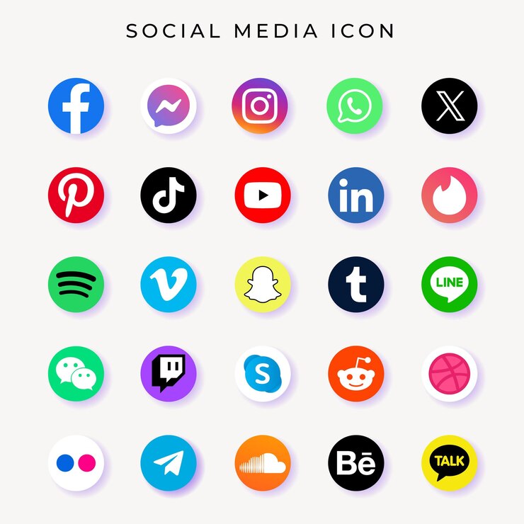 Vettore i social media logo collection