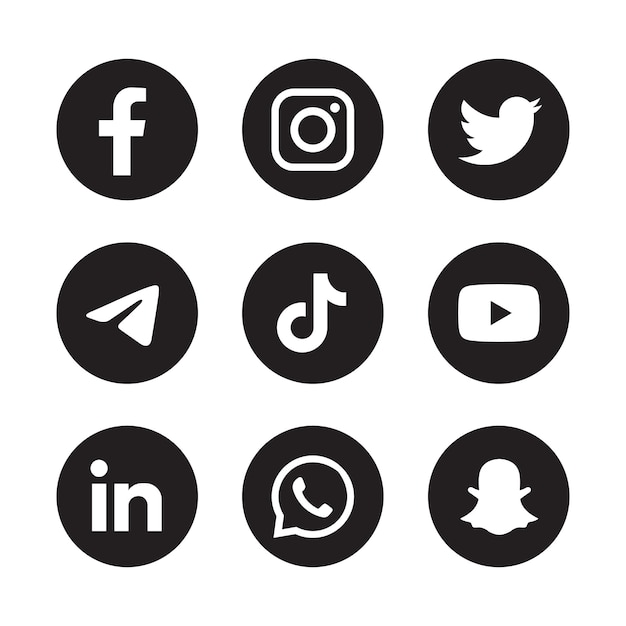 I social media set di icone
