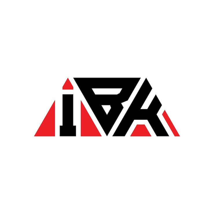 Vettore ibk triangolo lettera logo design con forma di triangolo ibk logo triangolo design monogramma ibk triungolo vettoriale modello di logo con colore rosso ibk logo triangolare semplice elegante e lussuoso logo ibk