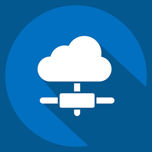Icon Cloud Connection correlato a Dropshipping simbolo lungo stile ombra design modificabile