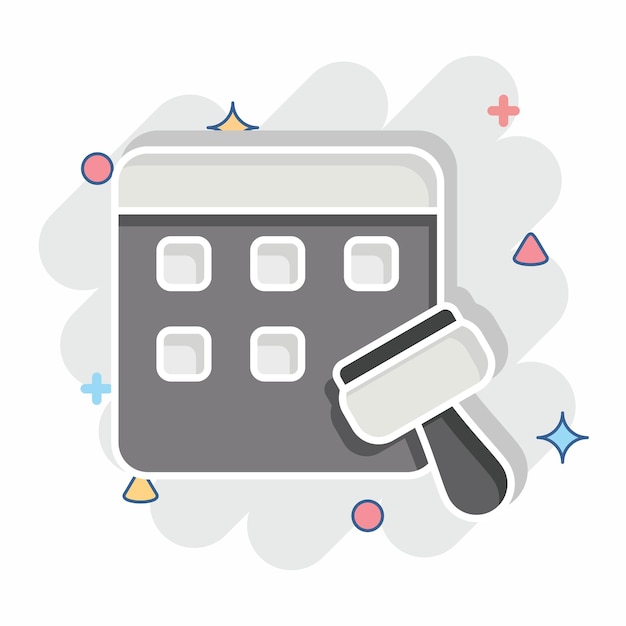 Icon Election Dates relative a Electiont simbolo stile comico design semplice modificabile