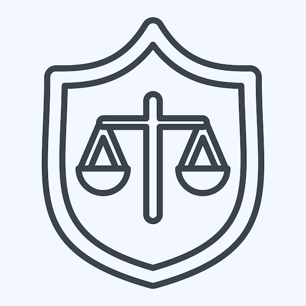 Icon Giustizia legata a Giustizia stile di linea di simbolo design semplice modificabile