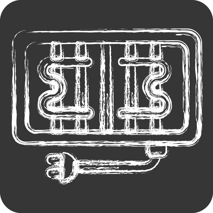 Vettore icon grill elettrico adatto per elettrodomestici da cucina simbolo gesso stile design semplice modificabile