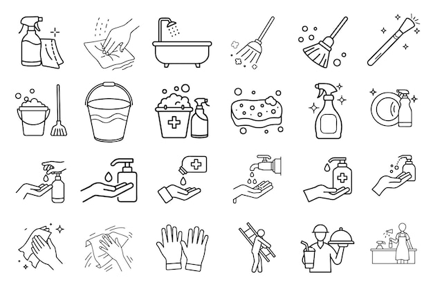 Icon Pack di pulizia Icone moderne e versatili per i vostri progetti