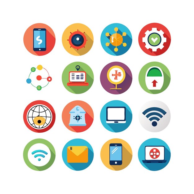 Icon Set Vector Illustration per documenti, siti web e applicazioni mobili