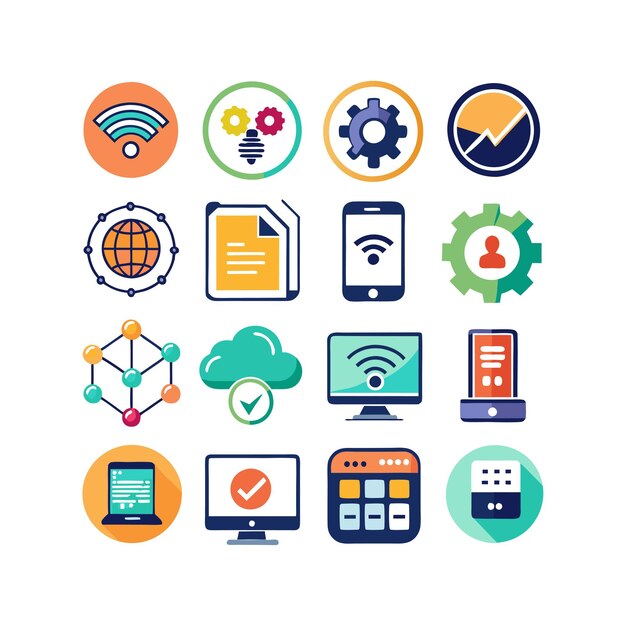 Icon Set Vector Illustration per documenti, siti web e applicazioni mobili