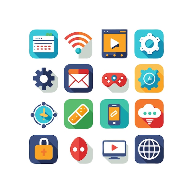 Icon Set Vector Illustration per documenti, siti web e applicazioni mobili