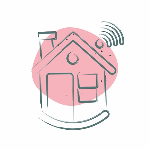 Icon Smart Building correlato al simbolo Icon Building Color Spot Style semplice design modificabile