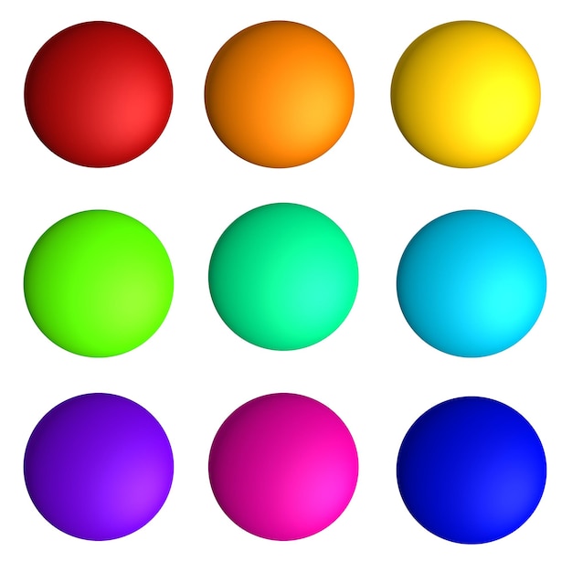 Icona 3D di colore della sfera rotonda del cerchio