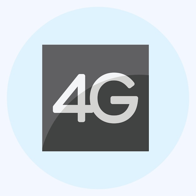 Icona 4G adatta per applicazioni mobili simbolo stile piatto design modificabile