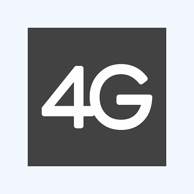 Icona 4G adatta per le applicazioni mobili simbolo stile glifo disegno modificabile