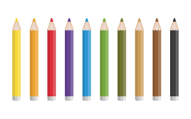 Icona a forma di matita in stile piatto Illustrazione vettoriale delle attrezzature per l'istruzione su sfondo isolato Concetto di business del segno dello strumento di disegno