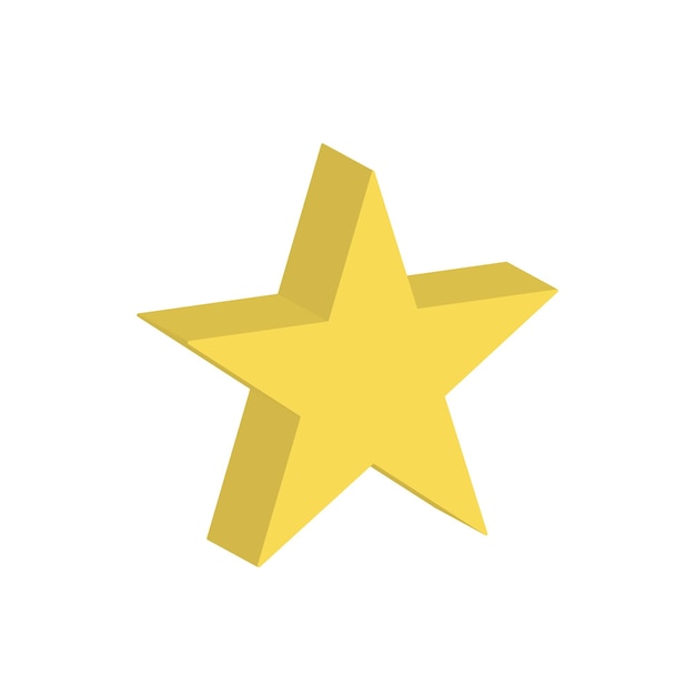 icona a forma di stella 3d su sfondo bianco