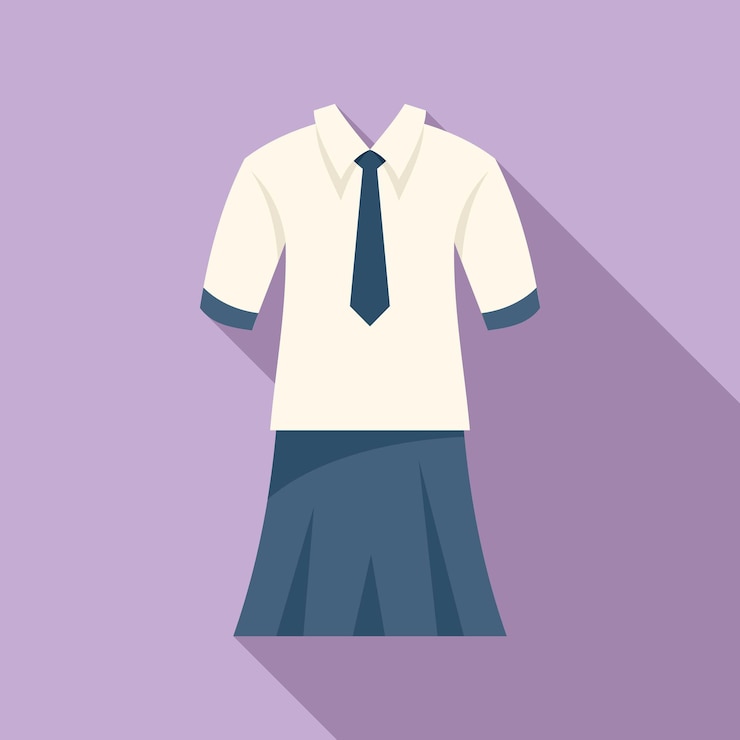 Vettore icona abito bambino vettore piatto uniforme scolastica gonna tuta