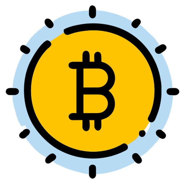 icona adesiva del logo bitcoin linea rotta