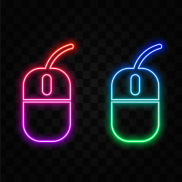 Icona al neon del mouse PC Elementi di set aziendale Icona semplice per siti web web design app mobile informati
