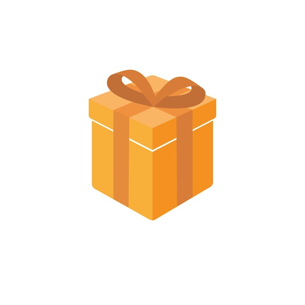Icona arancione della confezione regalo isolata illustrazione vettoriale su sfondo bianco.