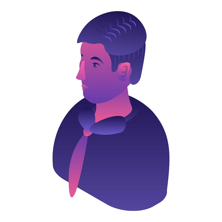 Vettore icona avatar uomo viola isometrica dell'icona vettoriale avatar uomo viola per il web design isolato su sfondo bianco