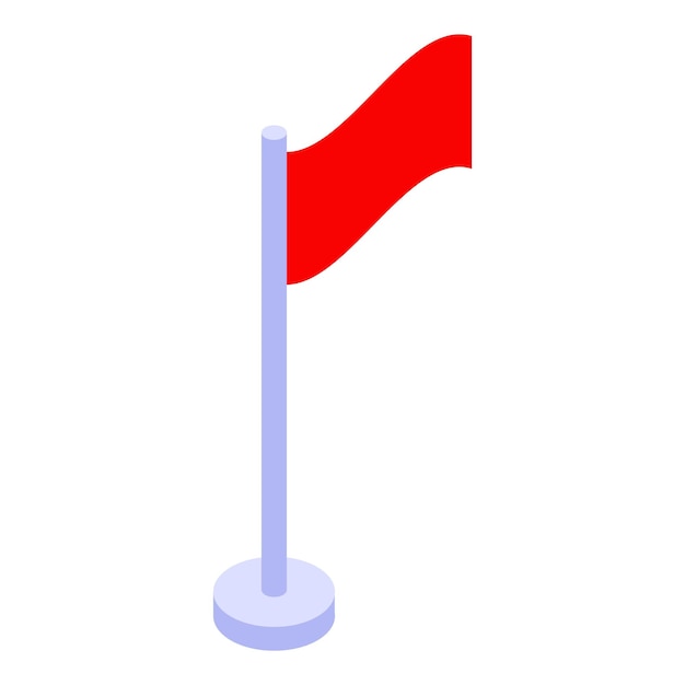 Icona bandiera rossa Isometrica dell'icona vettoriale bandiera rossa per il web design isolato su sfondo bianco
