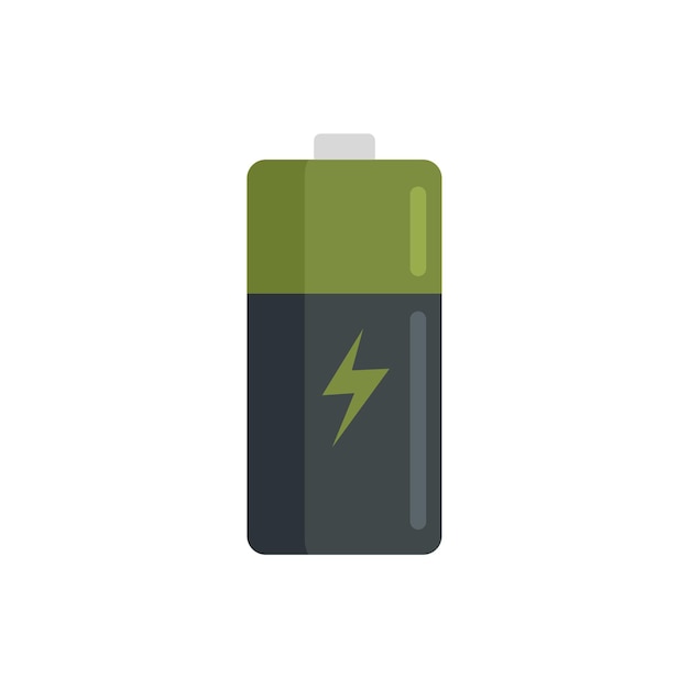 Icona batteria ecologica Illustrazione piatta dell'icona vettoriale della batteria ecologica isolata su sfondo bianco