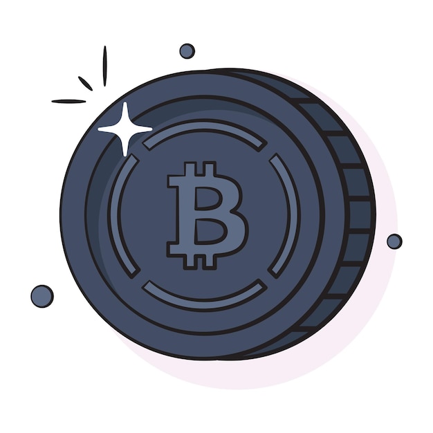 Icona ben progettata di design vettoriale di monete di criptovaluta bitcoin avvolte