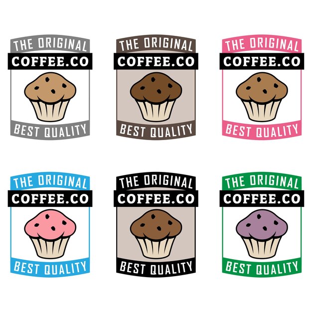 Icona colorata muffin con testo impostato 2