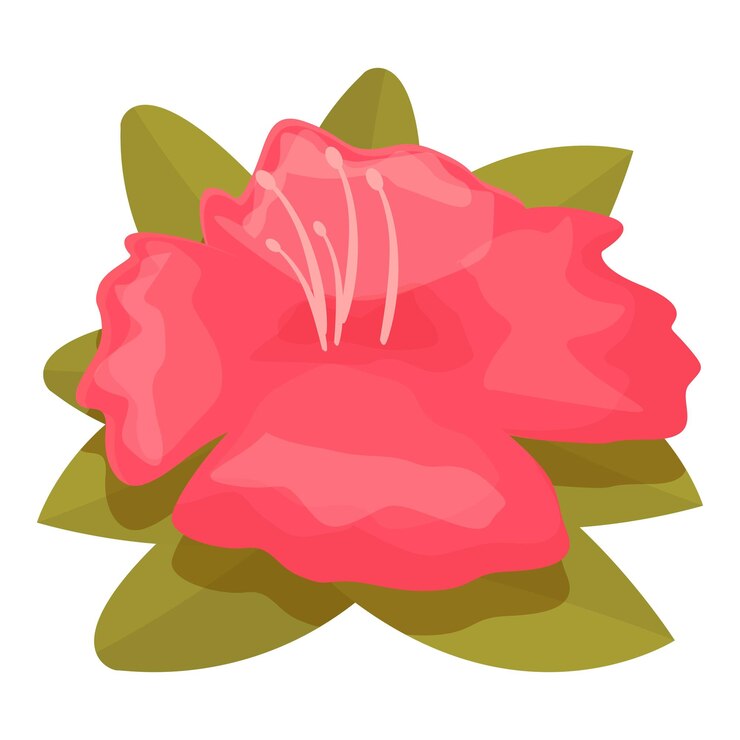 Vettore icona colorata rododendro vettore cartoon pianta floreale primavera botanica