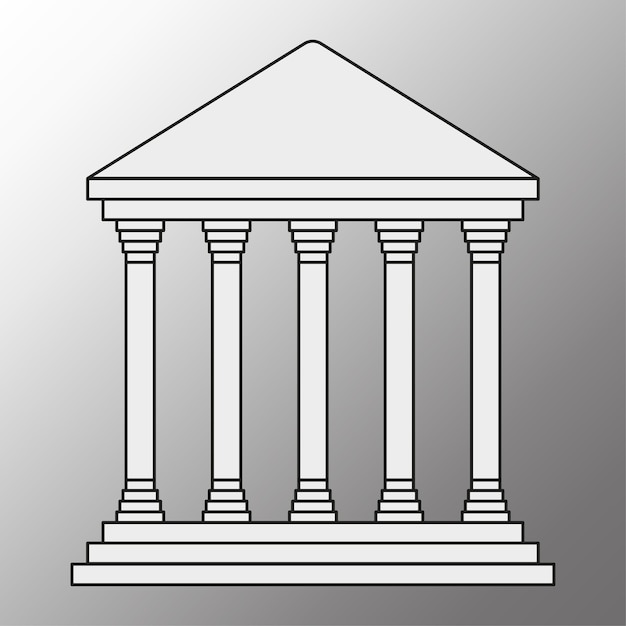 Icona con tetto a colonne Illustrazione vettoriale