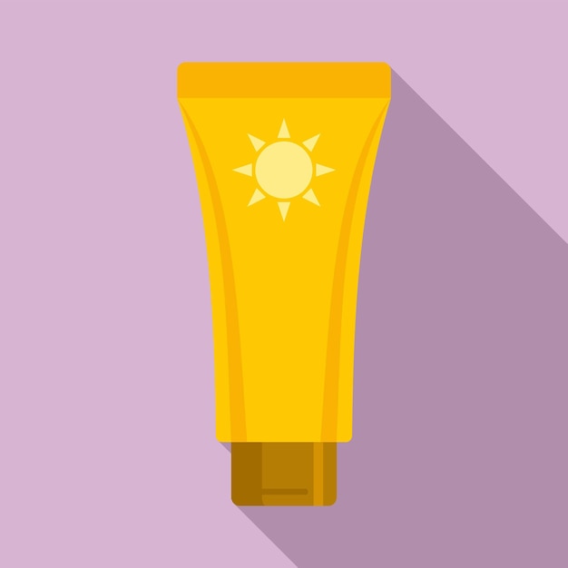 Icona crema per tubo di protezione UV Illustrazione piatta dell'icona vettoriale crema per tubo di protezione UV per il web design