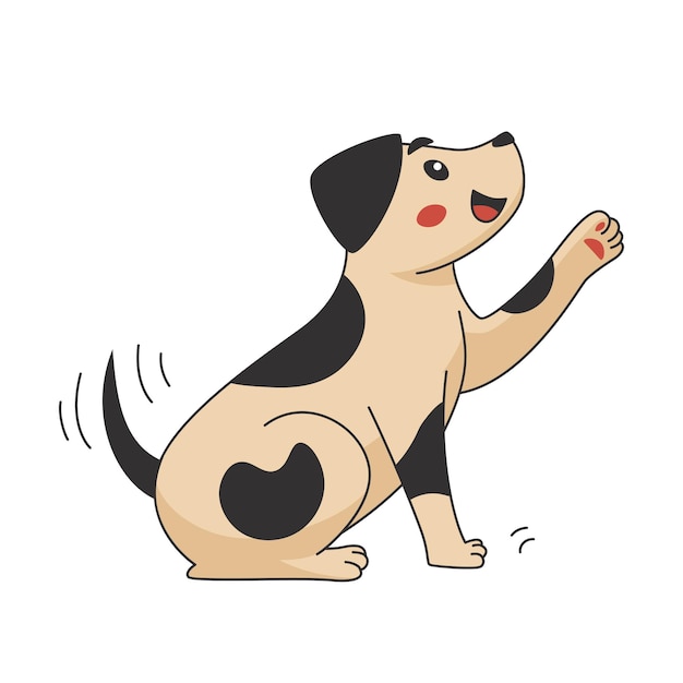 Icona cucciolo giocoso Vettore cane giocoso cartone animato