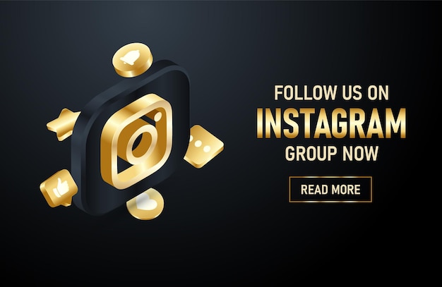 Icona d'oro isometrica 3d realistica di Instagram con emoji di chat social media isolati