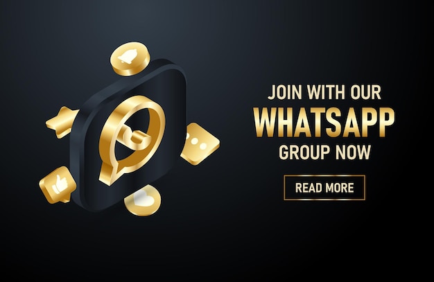 Icona d'oro WhatsApp isometrica 3d realistica con emoji di chat social media isolati