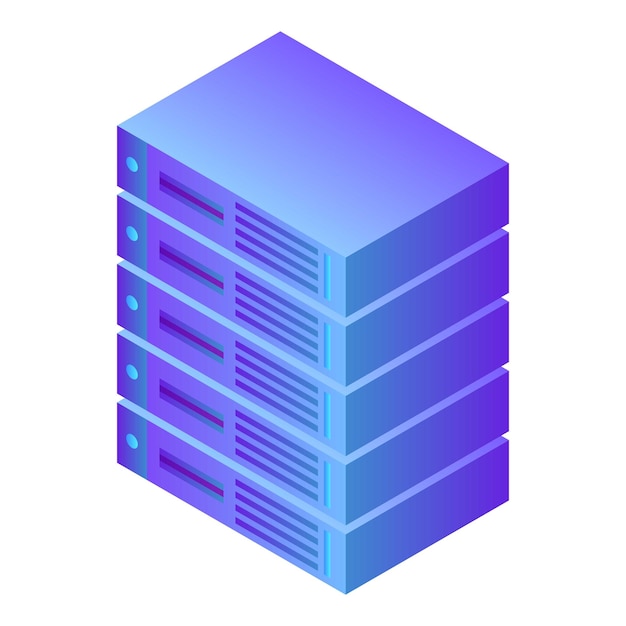 Icona dati del server Immagine isometrica dell'icona del vettore dei dati del server per il web design isolato su sfondo bianco