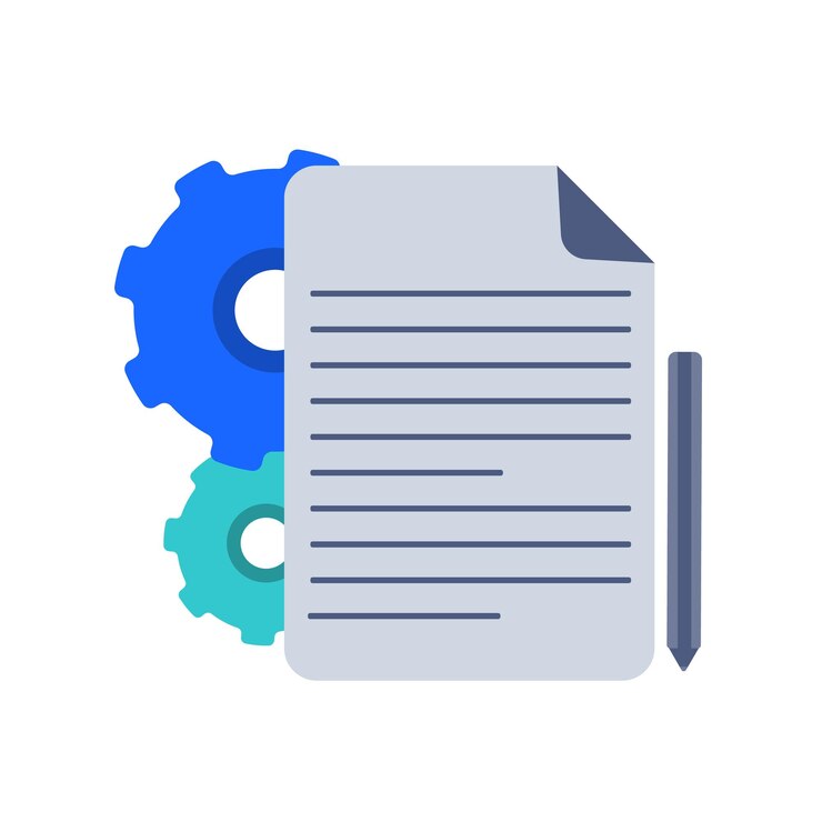 Vettore icona dei servizi aziendali, documentazione di audit, documento faq per la risoluzione dei problemi. illustrazione piana moderna.