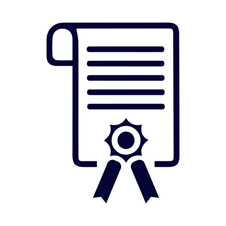 Vettore icona del badge del certificato del documento