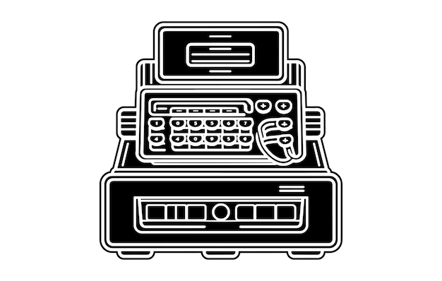 Icona del bancomat per dipendente cassiere in negozioIcona registratore di cassaRegistratore di cassa apparecchicash r