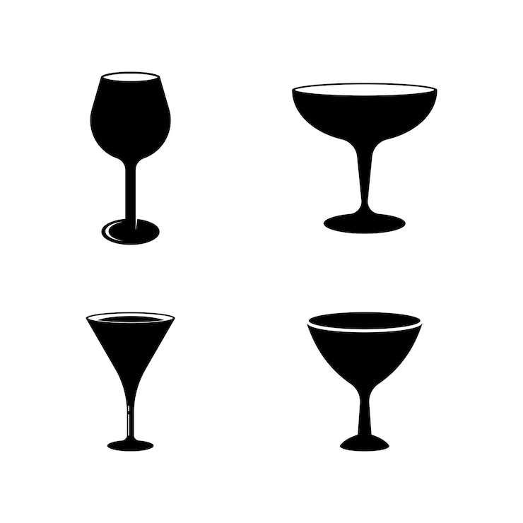 Vettore icona del bicchiere di vino