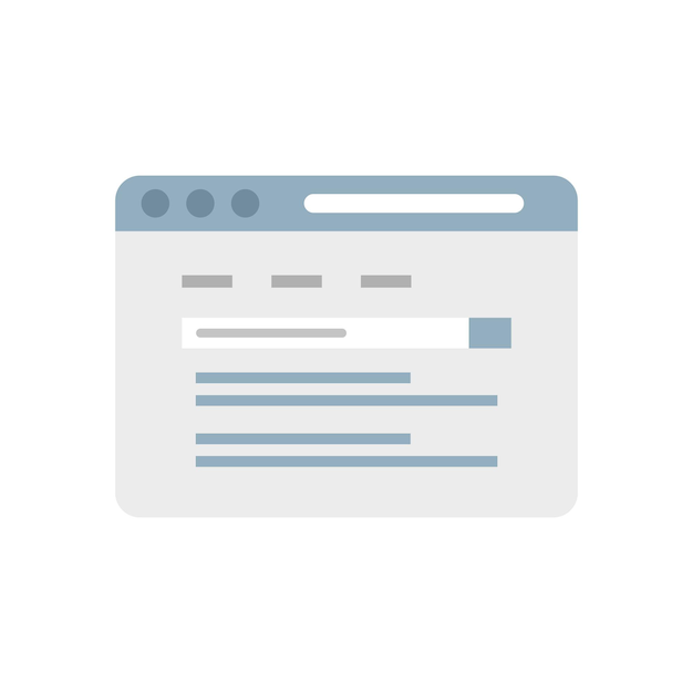 Icona del browser digitale vettore piatto Interfaccia barra Internet del computer isolato
