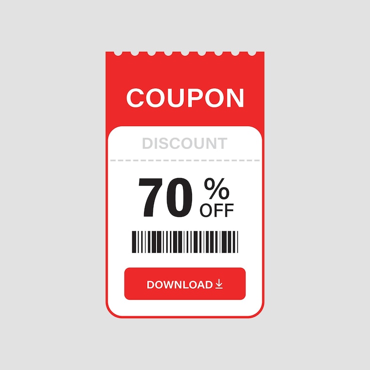 Vettore icona del buono regalo in stile piatto illustrazione vettoriale di sconto 70 su sfondo isolato concetto commerciale del cartello del buono promozionale
