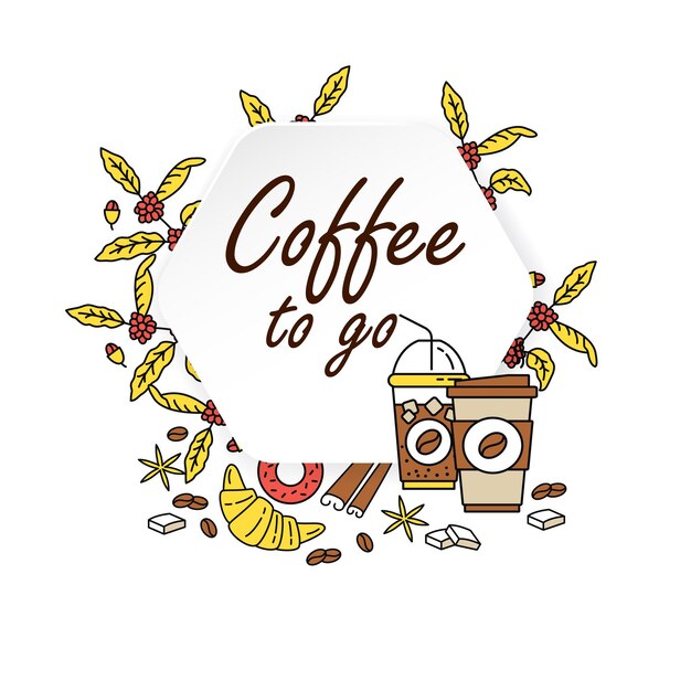 Icona del caffè da asporto Icona della tazza di carta per il web e la progettazione grafica