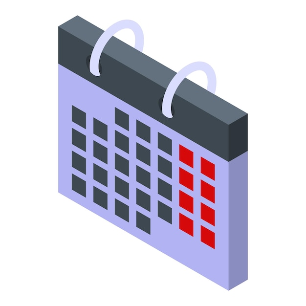 Icona del calendario in lingua straniera Icona isometrica del vettore del calendario in lingua straniera per il web design isolato su sfondo bianco