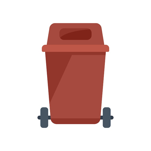 Icona del carrello della spazzatura stradale vettore piatto Riduzione dei rifiuti Plastica secca isolata