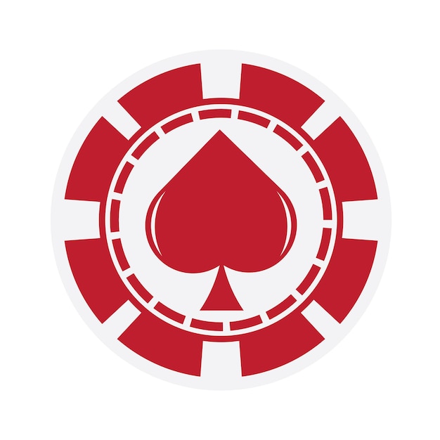 Icona del chip del casinò Logo dell'icona del vettore del chip del poker Fiches del casinò per poker o roulette Illustrazione vettoriale isolata su sfondo bianco